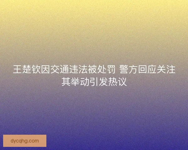 王楚钦因交通违法被处罚 警方回应关注其举动引发热议