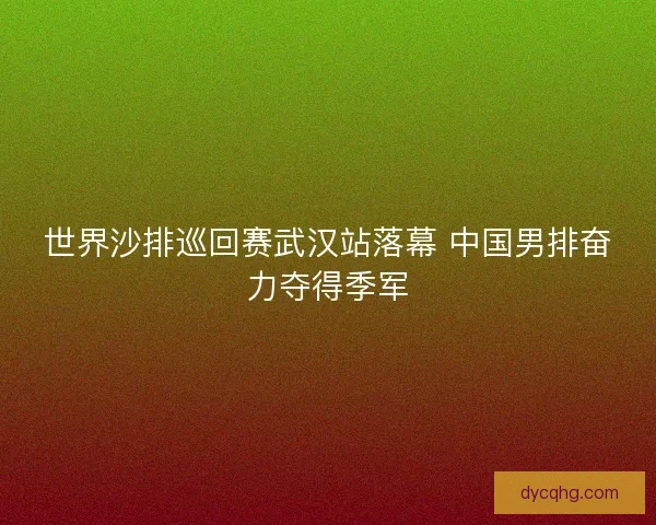 世界沙排巡回赛武汉站落幕 中国男排奋力夺得季军